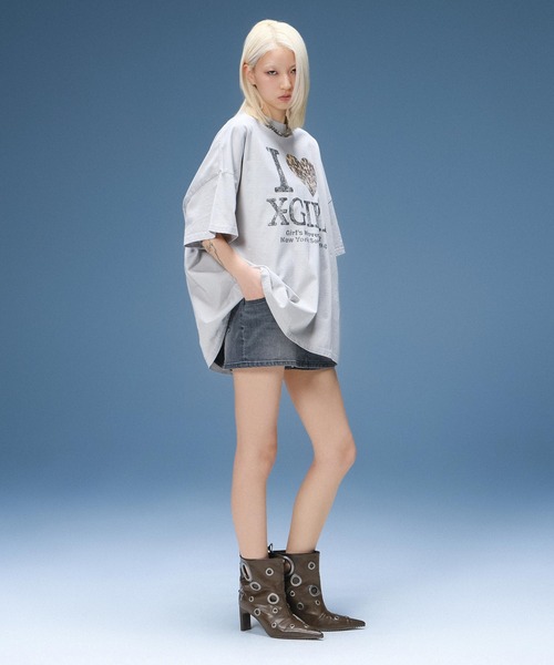 【X-girl】FADED S/S BIG TEE DRESS FADED I LOVE X-GIRL S/S BIG TEE DRESS（ワンピース）｜X-girl
