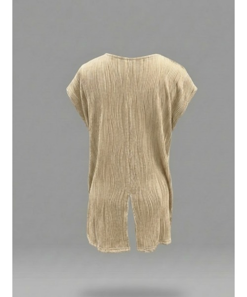 Day and Grade（デイアンドグレイド）の「ウェーブプリーツ フレンチスリーブ チュニックブラウス（Tシャツ/カットソー・レディース・ブラウン/アイボリー/ブラック・FREE）」の14枚目の写真