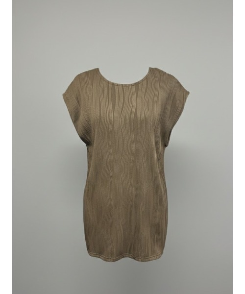 Day and Grade（デイアンドグレイド）の「ウェーブプリーツ フレンチスリーブ チュニックブラウス（Tシャツ/カットソー・レディース・ブラウン/アイボリー/ブラック・FREE）」の15枚目の写真