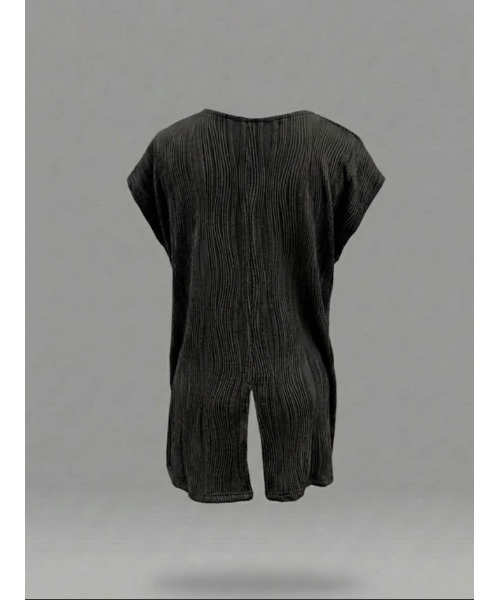 Day and Grade（デイアンドグレイド）の「ウェーブプリーツ フレンチスリーブ チュニックブラウス（Tシャツ/カットソー・レディース・ブラウン/アイボリー/ブラック・FREE）」の19枚目の写真