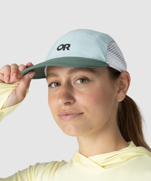 OUTDOOR RESEARCH(アウトドアリサーチ)の「OUTDOOR RESEARCH/アウトドアリサーチ Swift Air Cap/スイフトエアキャップ(キャップ・メンズ・アクア/レッド・FREE)」の2枚目の写真