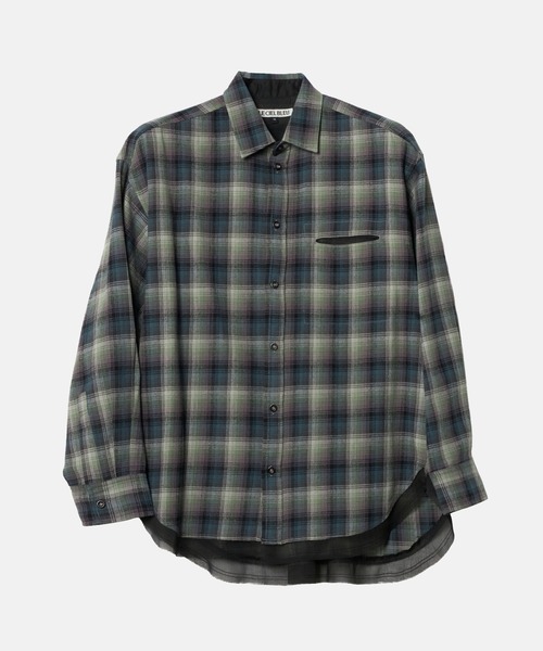 LE CIEL BLEU（ルシェルブルー）の「フランネルシャツw/オーガンザトリム / Flannel Shirt w/Organza Trim（シャツ/ブラウス・レディース・グリーン/ピンク・36）」の10枚目の写真