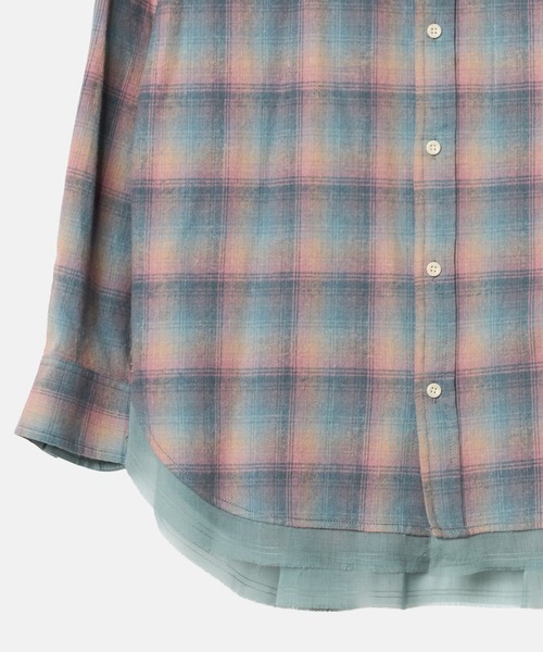 LE CIEL BLEU（ルシェルブルー）の「フランネルシャツw/オーガンザトリム / Flannel Shirt w/Organza Trim（シャツ/ブラウス・レディース・グリーン/ピンク・36）」の21枚目の写真