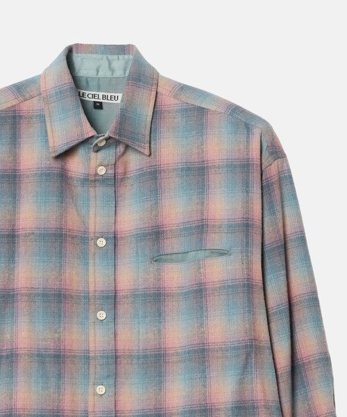 LE CIEL BLEU（ルシェルブルー）の「フランネルシャツw/オーガンザトリム / Flannel Shirt w/Organza Trim（シャツ/ブラウス・レディース・グリーン/ピンク・36）」の20枚目の写真