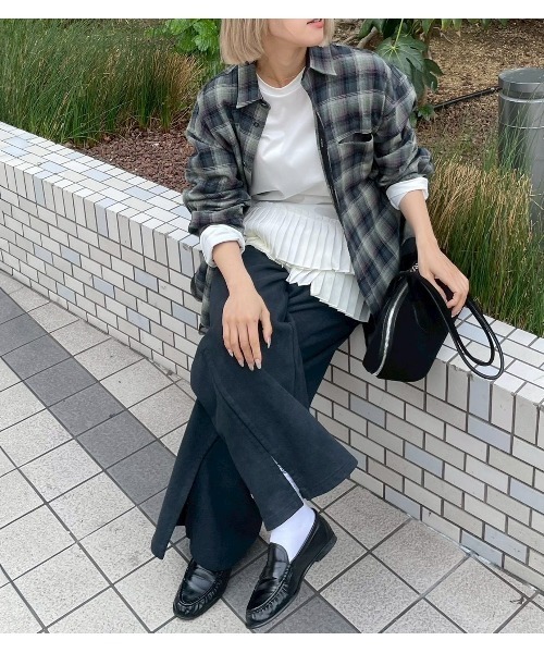 LE CIEL BLEU(ルシェルブルー)の「フランネルシャツw/オーガンザトリム / Flannel Shirt w/Organza Trim(シャツ/ブラウス・レディース・グリーン/ピンク・36)」の22枚目の写真