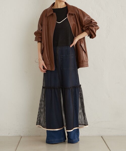 Omekashi(オメカシ)の「メッシュキャミワンピース(ワンピース・レディース・ブラック/ベージュ・38/36)」の15枚目の写真