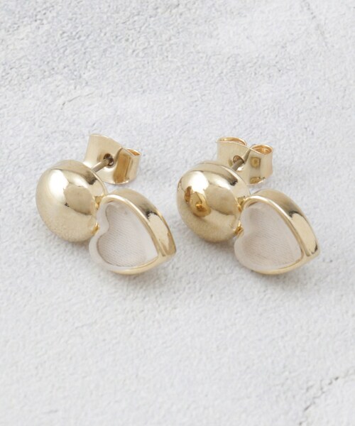 OPAQUE.CLIP(オペークドットクリップ)の「メタルハートモチーフピアス(ピアス(両耳用)・レディース・シルバー/ゴールド・00)」の3枚目の写真