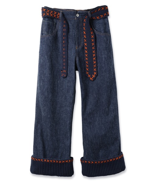 amok（アモク）の「BLUSHED DENIM PANTS（デニムパンツ・メンズ・インディゴブルー/ライトインディゴブルー・L/M/S）」の13枚目の写真