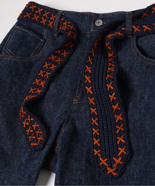 amok（アモク）の「BLUSHED DENIM PANTS（デニムパンツ・メンズ・インディゴブルー/ライトインディゴブルー・L/M/S）」の16枚目の写真