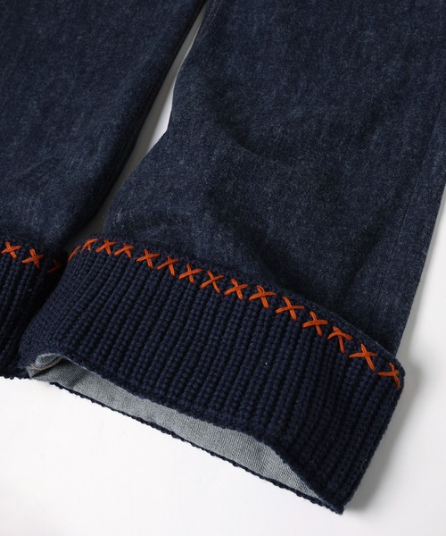 amok（アモク）の「BLUSHED DENIM PANTS（デニムパンツ・メンズ・インディゴブルー/ライトインディゴブルー・L/M/S）」の17枚目の写真