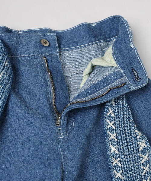 amok（アモク）の「BLUSHED DENIM PANTS（デニムパンツ・メンズ・インディゴブルー/ライトインディゴブルー・L/M/S）」の11枚目の写真