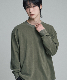 MOOVN（ムブン）の「ピグメントロングスリーブTシャツカーキ（Tシャツ/カットソー）」