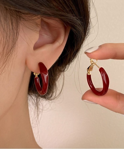セール】上品に引き立ててくれるフープピアス アクセサリー 両耳 耳元