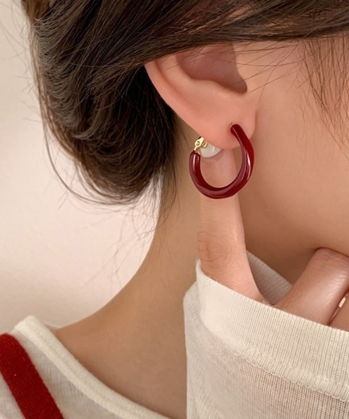 セール】上品に引き立ててくれるフープピアス アクセサリー 両耳 耳元