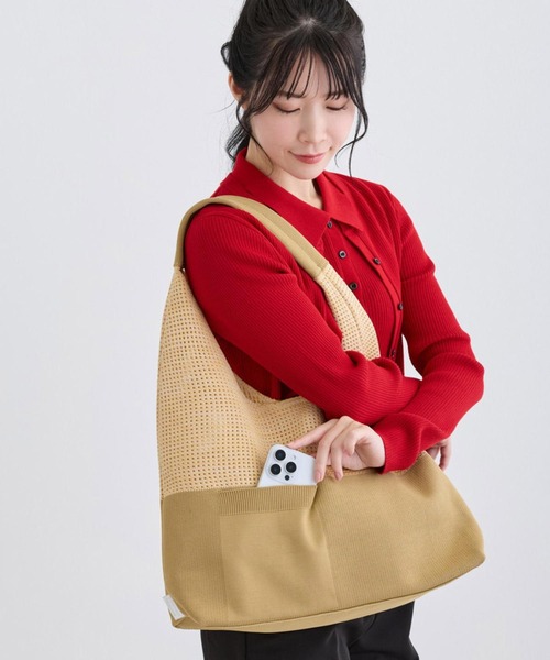 ROOTOTE(ルートート)の「ルートート / LT.ラウンド.メッシュ.ニット-A(トートバッグ・レディース・ベージュ/ライトブルー/ブラック・FREE)」の9枚目の写真