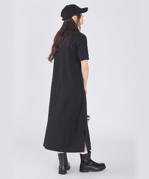 To b. by agnes b.（トゥービーバイアニエスベー）の「WEB限定 ピケ ジャージー 半袖 ポロ ワンピース（ワンピース・レディース・ブラック・FREE）」の4枚目の写真