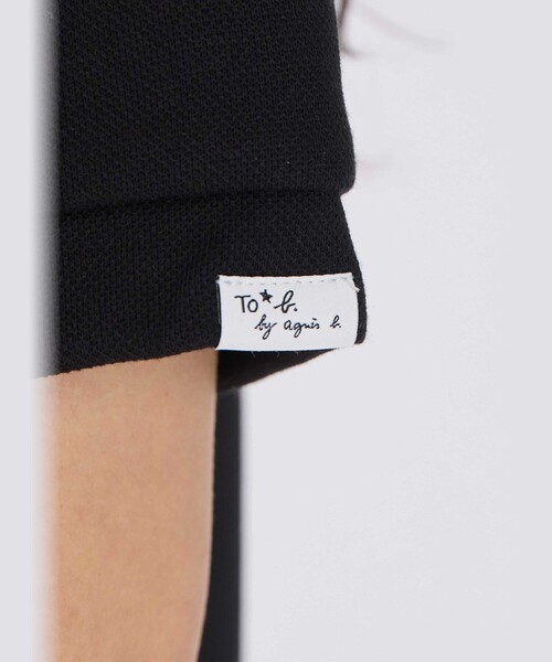 To b. by agnes b.（トゥービーバイアニエスベー）の「WEB限定 ピケ ジャージー 半袖 ポロ ワンピース（ワンピース・レディース・ブラック・FREE）」の5枚目の写真