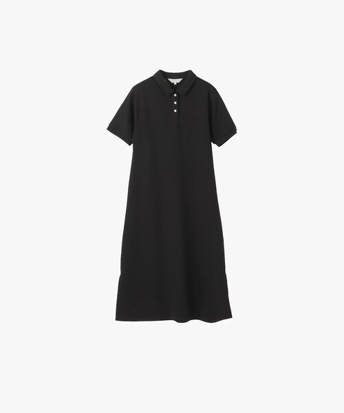 To b. by agnes b.（トゥービーバイアニエスベー）の「WEB限定 ピケ ジャージー 半袖 ポロ ワンピース（ワンピース・レディース・ブラック・FREE）」の2枚目の写真