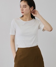 QUEENS COURT（クイーンズコート）の「ニュアンスストレッチリブプルオーバー（Tシャツ/カットソー）」