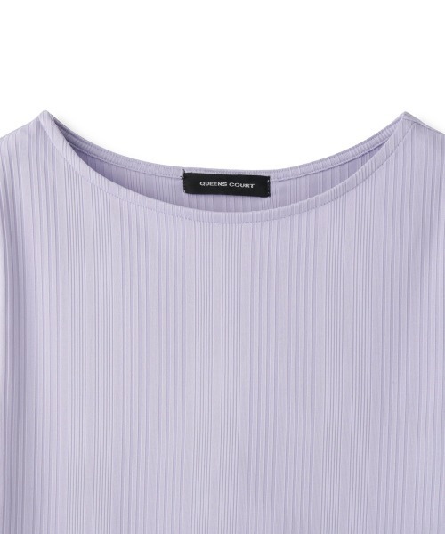 QUEENS COURT(クイーンズコート)の「ニュアンスストレッチリブプルオーバー(Tシャツ/カットソー・レディース・ブラック/オフホワイト/ブラウン/パープル・M)」の7枚目の写真