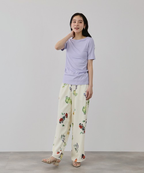 QUEENS COURT(クイーンズコート)の「ニュアンスストレッチリブプルオーバー(Tシャツ/カットソー・レディース・ブラック/オフホワイト/ブラウン/パープル・M)」の15枚目の写真