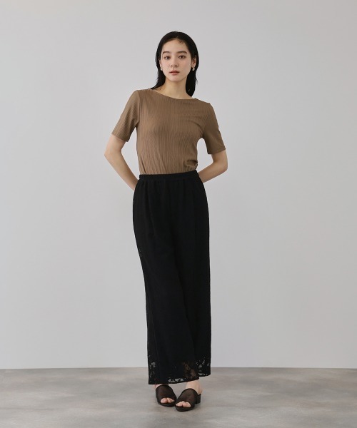 QUEENS COURT(クイーンズコート)の「ニュアンスストレッチリブプルオーバー(Tシャツ/カットソー・レディース・ブラック/オフホワイト/ブラウン/パープル・M)」の19枚目の写真