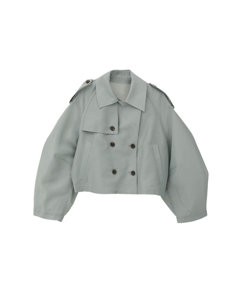 CLANE（クラネ）の「SHEER SHORT TRENCH JACKET（その他アウター・レディース・グリーン/ブラック・1）」の2枚目の写真