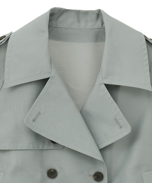 CLANE（クラネ）の「SHEER SHORT TRENCH JACKET（その他アウター・レディース・グリーン/ブラック・1）」の12枚目の写真