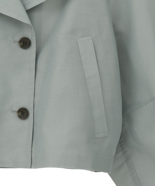 CLANE（クラネ）の「SHEER SHORT TRENCH JACKET（その他アウター・レディース・グリーン/ブラック・1）」の14枚目の写真