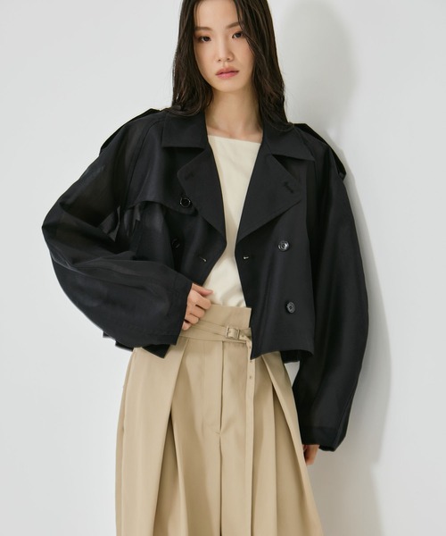 CLANE/クラネ】SHEER SHORT TRENCH JACKET/シアーショートトレンチ