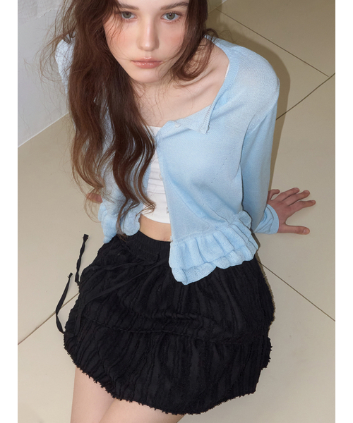 ETMON(エトモン)の「Double Frill Cardigan, Sky Blue(カーディガン/ボレロ・レディース・その他・F)」の2枚目の写真