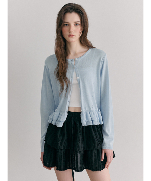 ETMON(エトモン)の「Double Frill Cardigan, Sky Blue(カーディガン/ボレロ・レディース・その他・F)」の5枚目の写真