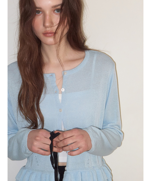 ETMON(エトモン)の「Double Frill Cardigan, Sky Blue(カーディガン/ボレロ・レディース・その他・F)」の6枚目の写真
