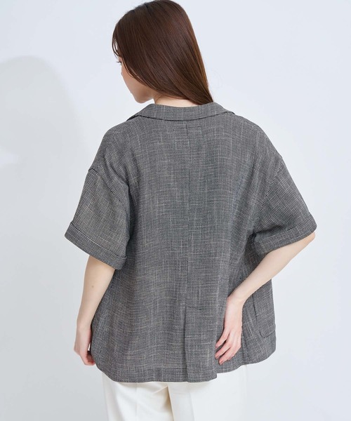 NOELA（ノエラ）の「カラミツイーディーハーフジャケット（テーラードジャケット・レディース・ブラック/オフホワイト・フリー）」の8枚目の写真