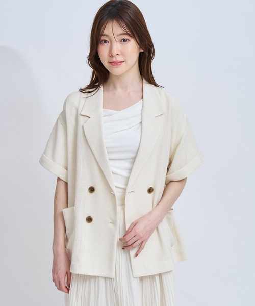 NOELA（ノエラ）の「カラミツイーディーハーフジャケット（テーラードジャケット・レディース・ブラック/オフホワイト・フリー）」の9枚目の写真