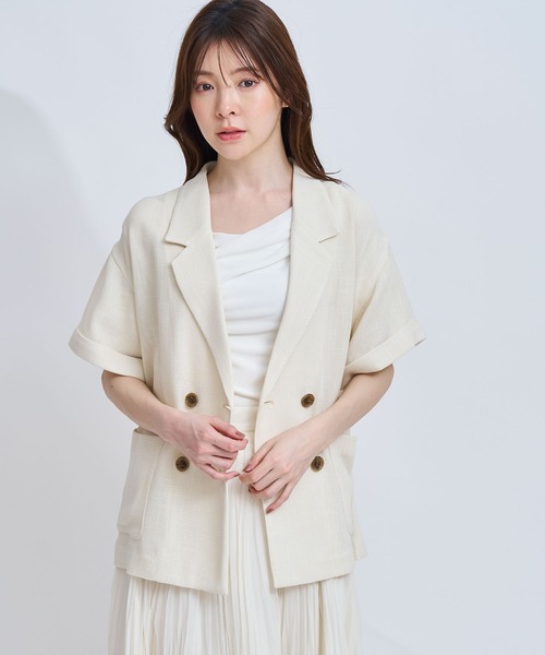 NOELA（ノエラ）の「カラミツイーディーハーフジャケット（テーラードジャケット・レディース・ブラック/オフホワイト・フリー）」の11枚目の写真