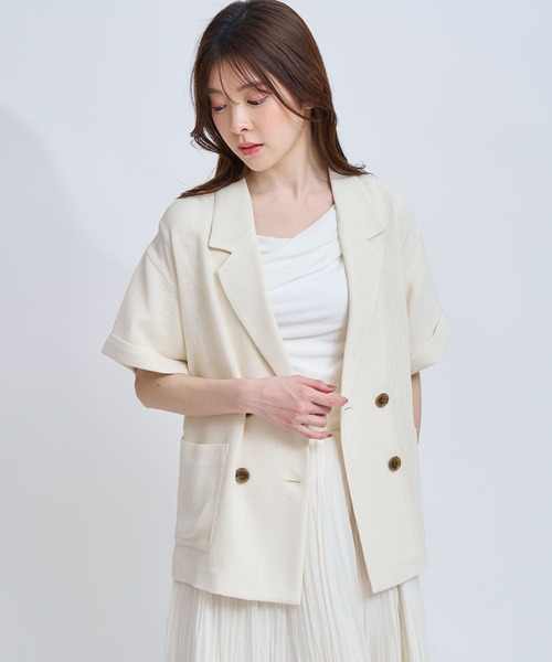 NOELA（ノエラ）の「カラミツイーディーハーフジャケット（テーラードジャケット・レディース・ブラック/オフホワイト・フリー）」の12枚目の写真