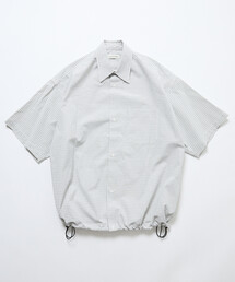 限定展開 ワイドシルエット スピンドル レギュラーカラー ショートスリーブ シャツ / ヘムコード