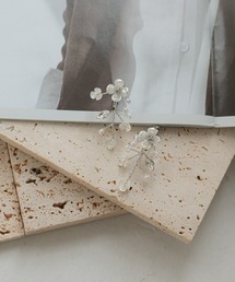 haremode（ハレモード）の「ドレスアクセサリー パールフラワー ビジューイヤリング（イヤリング）」