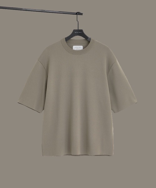 UNITED TOKYO(ユナイテッドトウキョウ)の「【実店舗月間売上NO1】18G サーブルストレッチクルーネックニットTEE |接触冷感/通気性/毛玉防止/洗える/ 抗菌防臭/春服/オフィスカジュアル/通勤/インナー(ニット/セーター・メンズ・ネイビー/ベージュ/オフホワイト/ブラック/ダークグレー/ライトグレー・2/1/3)」の5枚目の写真