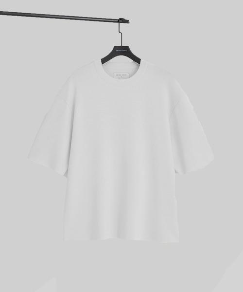 UNITED TOKYO(ユナイテッドトウキョウ)の「【実店舗月間売上NO1】18G サーブルストレッチクルーネックニットTEE |接触冷感/通気性/毛玉防止/洗える/ 抗菌防臭/春服/オフィスカジュアル/通勤/インナー(ニット/セーター・メンズ・ネイビー/ベージュ/オフホワイト/ブラック/ダークグレー/ライトグレー・2/1/3)」の3枚目の写真