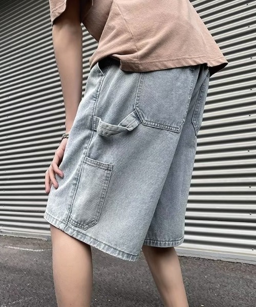 link lot（リンクロット）の「ペインターデザインハーフデニムパンツ（デニムパンツ・メンズ・サックスブルー/ブルー・L/M）」の2枚目の写真