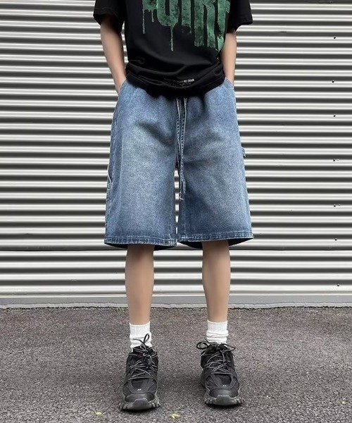 link lot（リンクロット）の「ペインターデザインハーフデニムパンツ（デニムパンツ・メンズ・サックスブルー/ブルー・L/M）」の5枚目の写真