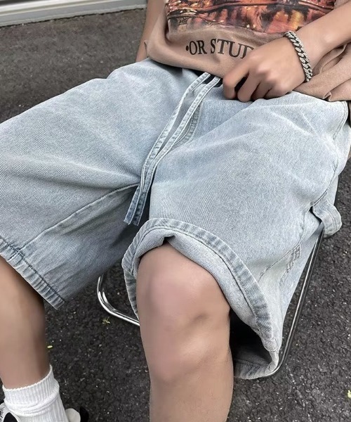link lot（リンクロット）の「ペインターデザインハーフデニムパンツ（デニムパンツ・メンズ・サックスブルー/ブルー・L/M）」の3枚目の写真