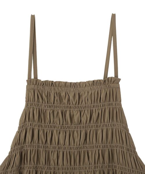 CRAFT STANDARD BOUTIQUE(クラフトスタンダードブティック)の「撥水 ギャザーデザインキャミワンピース(ワンピース・レディース・ブラック/ライトブラウン・FREE)」の17枚目の写真