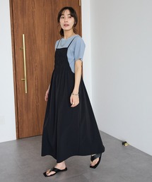 撥水 ギャザーデザインキャミワンピース