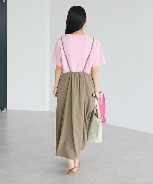 CRAFT STANDARD BOUTIQUE(クラフトスタンダードブティック)の「撥水 ギャザーデザインキャミワンピース(ワンピース・レディース・ブラック/ライトブラウン・FREE)」の7枚目の写真