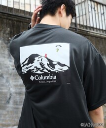 Columbia | 限定展開 ガチャピン・ムック×Columbia×FREAK'S STORE 別注 インペリアルパーク マウンテンモチーフ バックプリント Tシャツ(Tシャツ/カットソー)