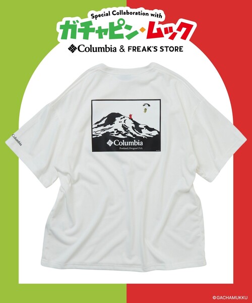 Columbia(コロンビア)の「限定展開 ガチャピン・ムック×Columbia×FREAK'S STORE 別注 インペリアルパーク マウンテンモチーフ バックプリント Tシャツ(Tシャツ/カットソー・メンズ・ホワイト/ブラック/ベージュ/チャコールグレー・X-LARGE/LARGE/MEDIUM/SMALL)」の5枚目の写真