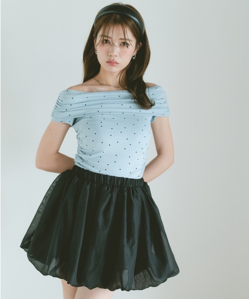 VANNIE U(ヴァニーユー)の「ギャザーオフショルダーカットソー/アソート(Tシャツ/カットソー・レディース・ライトブルー/イエロー/ピンク・FREE)」の18枚目の写真